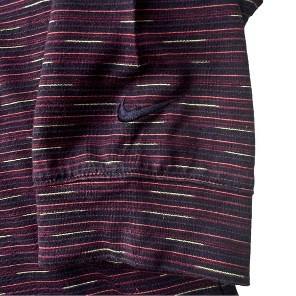 Nike Golf Maroon Striped Long Sleeve Shirt Large - Picture 3 of 6